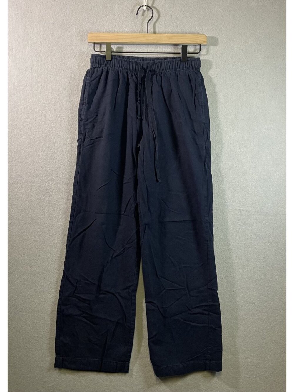 Uniqlo Women’s Navy Blue 100% Cotton Drawstring Elastic Waist Pants XS